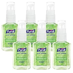 Purell Advanced Hand Sanitizer Gel Infused with Essential Oils, Energizing Mint, 2 fl oz Travel-Size Pump Bottle (Pack of 6) – 3907-04-EC