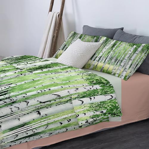Housse de couette en microfibre imprimé 3D paysage de forêt