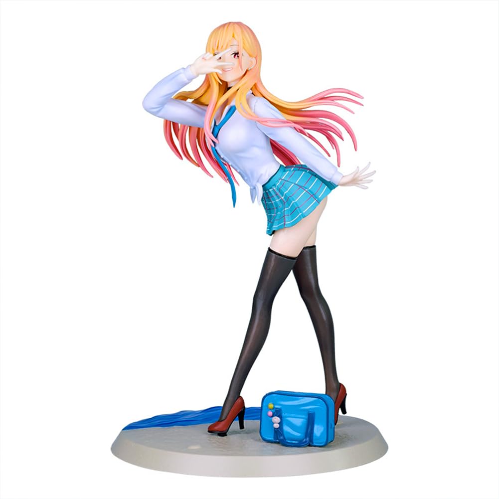 QWWZVQHJ My Dress Up Darling Figurine Kitagawa Marin Figure 28CM PVC Model Uniforms Anime Girl Figure Statue Collectible Ornaments(Type 2,25cm)