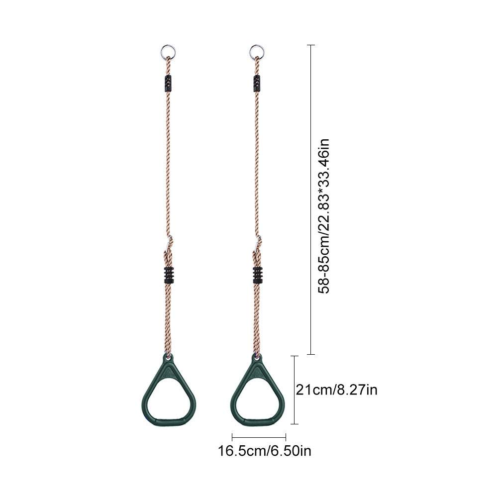 Anneaux De Traction Pour Enfants Et Adultes – Gymnastique Triangulaire, Support 120 Kg, En Plastique Non Toxique, Avec Sangles Réglables