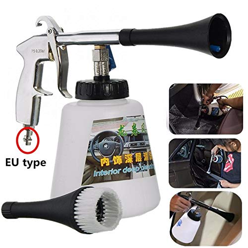Autowäsche Lanze Auto-Luft-Reinigungsfläche Innenaußen-Luft-Air-Waschen-Werkzeugstecker Auto Motorrad Glasfenster-Lederreiniger Schaumlanze (Color : Black)