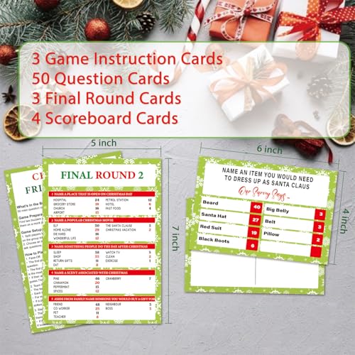 60 Pcs Christmas Family Feud Juego Navideño de Preguntas miniatura 2