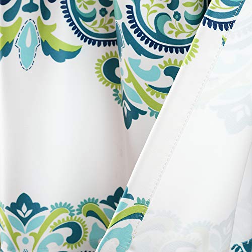Lush Decor Clara Curtains, Polyester, Blue & Green, Valance, W 52" x L 18" (1 Panels) - Image 3