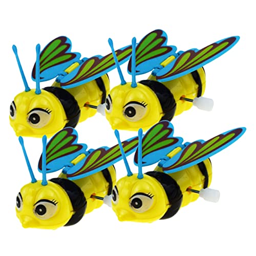 BESPORTBLE 4Pcs Funny Wind Up Bee Engaging Playthings Unique Bee Shaped Design Manual Clockwork Mechanism for Indoor Fun and Home Decoration