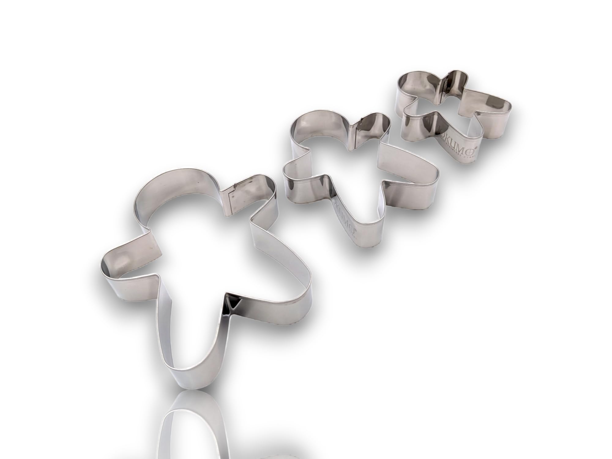 JOKUMO Juego De 3 Cortadores De Galletas De Jengibre Para Hombre, 4 Pulgadas, Forma Grande, Acero Inoxidable 18/0