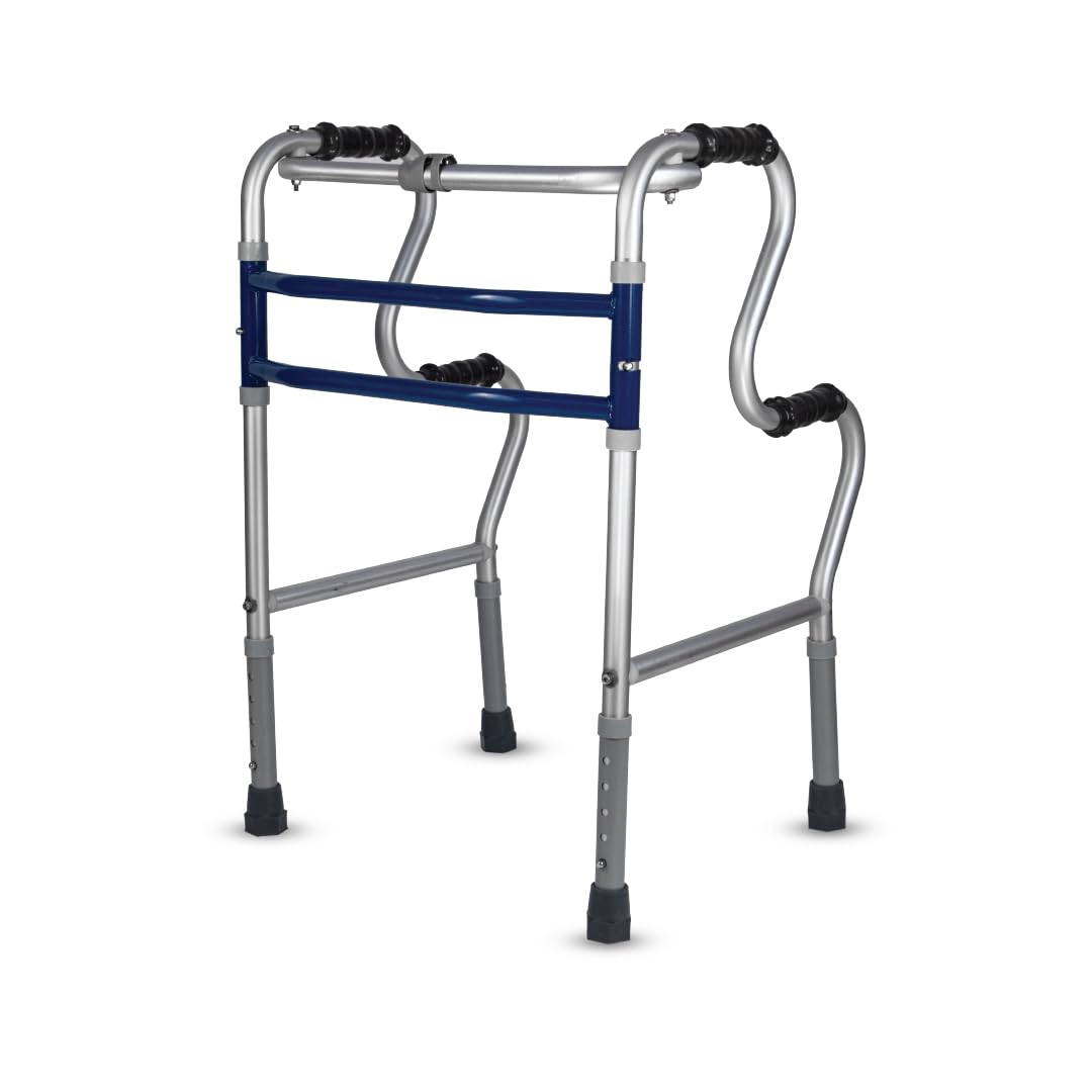 Vissco Dura Step Walker (Aluminium), Foldable Walking Aid with Adjustable Height, Light Weight, Premium Grade Rubber Shoes and PVC Grip (Grey) (B077KX2JX6) Amazon Price History, Amazon Price Tracker