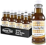 Iced Tea Sweet Peach - Pure Cane Sugar, Caffeinated All Natural Drinks, No Artificial Flavors or Colors 16 Oz (Case of 12) By Southern Sweet Tea Company