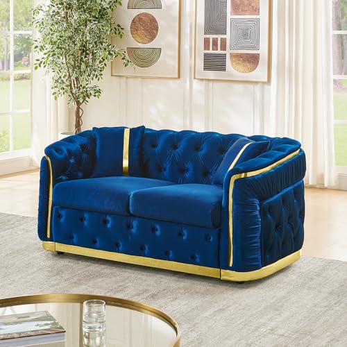 WIN FORCE 62.6" Mid Century Modern Loveseat Chesterfield Sofa Couch,