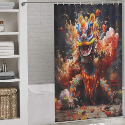 Rideau de douche anti-éclaboussures 140x183cm lavable pour sol sec - 2