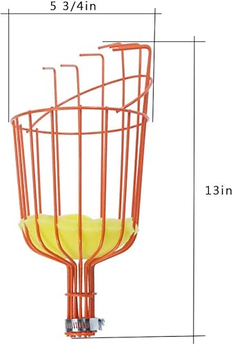 Miniatura 2 de Cesta cosechadora de frutas, herramienta ajustable para recoger frutas con cojín para evitar moretones, herramienta profesional para recoger frutas