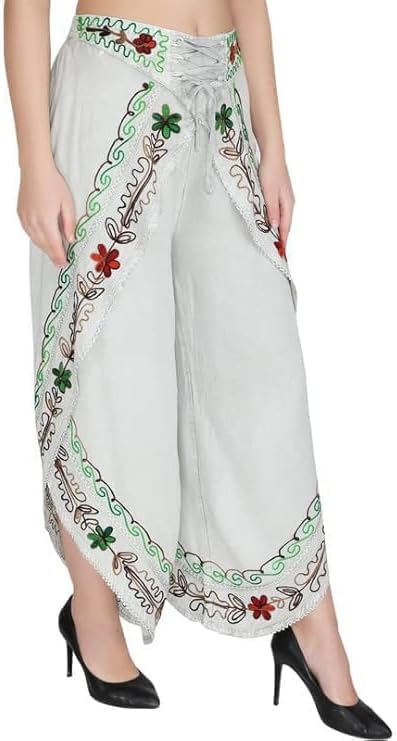 Ukal Rayon Women's Fit Relaxed Yoga Fitness Wide Leg Dhoti Pants Plazzo