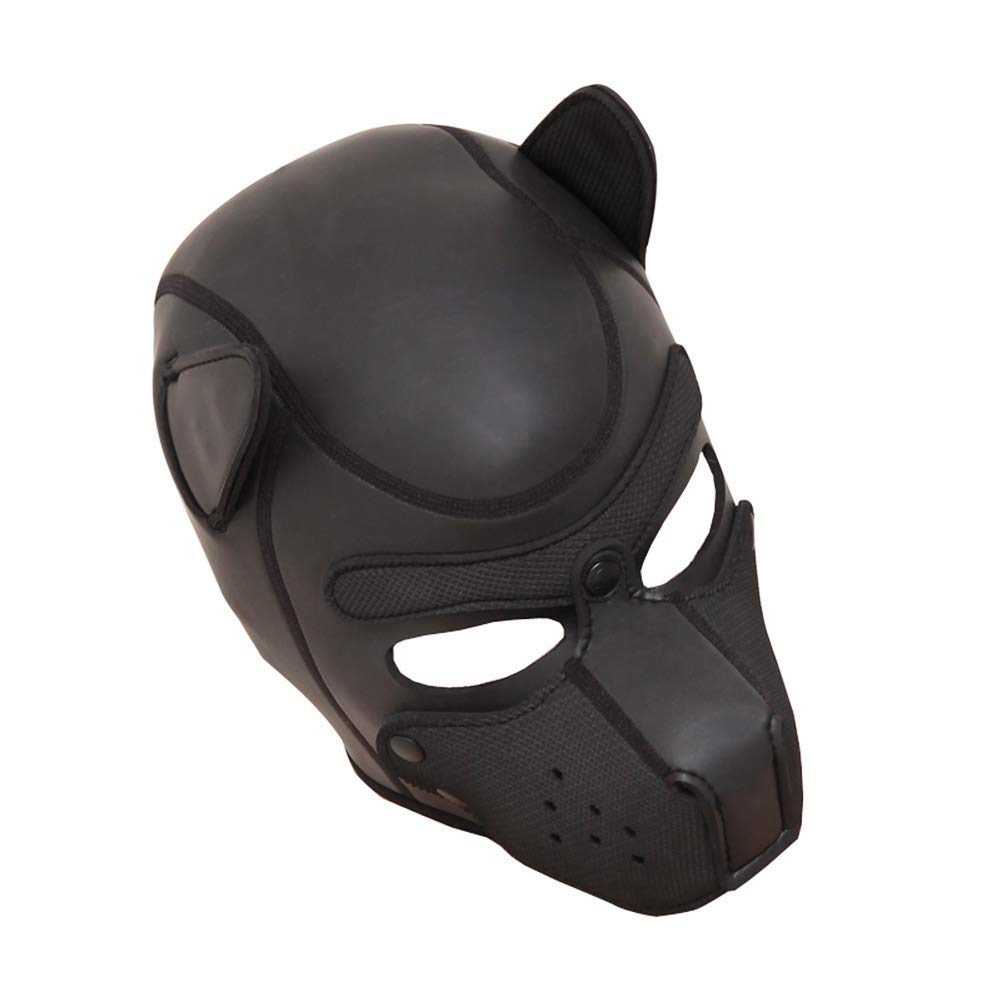 Roluck Máscara de Perro SM Bondage Esclavo Negro Cachorro Capucha Máscara Juguete Sexual Para Pareja Sexo Juego Cosplay