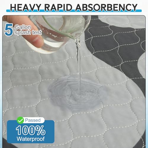 Image of Washable Pee Pads for Dogs - 32 inchx25 inch 2PCS,Cute Paw Shape Whelping Pad for Puppy Training,Playpen Crate Bed Floor Protector, Reusable Dog Potty Pads Non-Slip,Super Absorbent & Odor Controlling