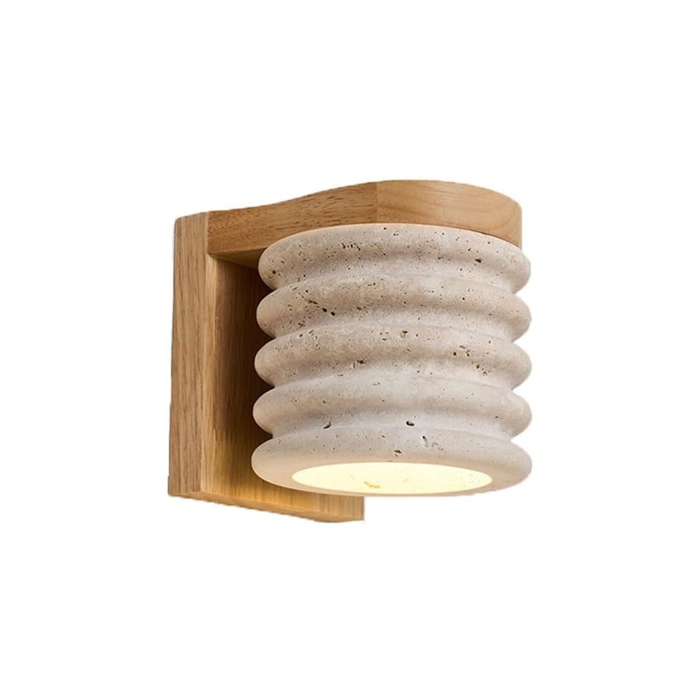 HXYSXHJUO Mid Century Marble Wall Lamp Indoor Natural Stone Sconce Rustic Lighting Wood Mounted for Bedroom Bedside Living Room Study Corridor Entryway Restaurant