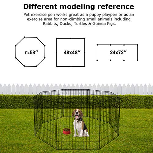 Image of BestPet | Foldable Dog Playpen | 30 Inch, 8 Panels | Metal Pet Exercise Pen