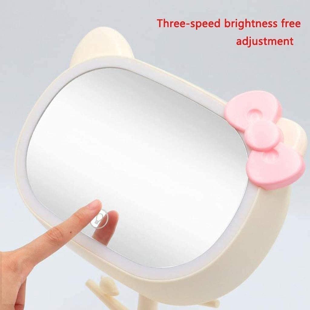 Specchio Trucco Specchio piccolo Specchio cosmetico Specchio ovale quadrato 2 in 1 Lampada da tavolo da tavolo LED Touch screen ricaricabile USB dimmerabile, Camera da letto Soggiorno Corridoio Qualsi