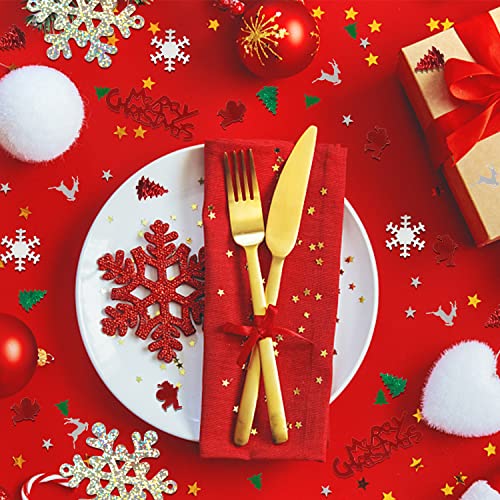 Image of FOIMAS 7200pcs Christmas Confetti,Snowflake Santa Claus Metallic Foil Sequins Glitter Table Scatters for Party Decoration