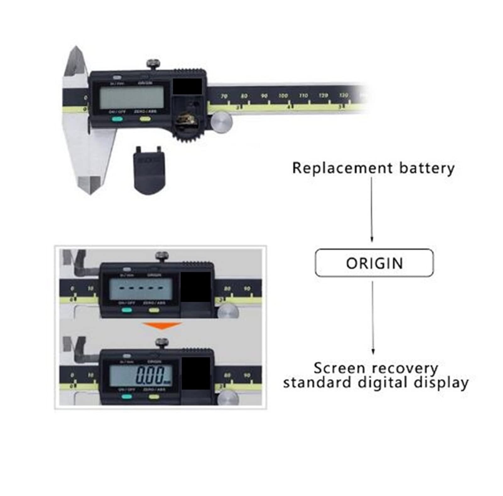 Calibrador Digital Vernier Calipers 0-150mm 500-197-20 Calibrador Calibrador LCD Herramientas de medición electrónica de acero inoxidable.(500-196-20 150mm)