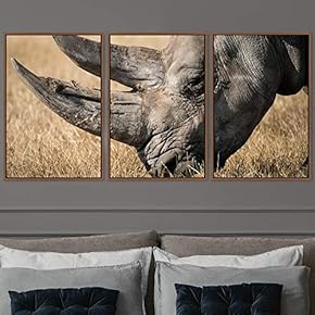 signwin 3 Piece Framed Canvas Wall Art Wild...