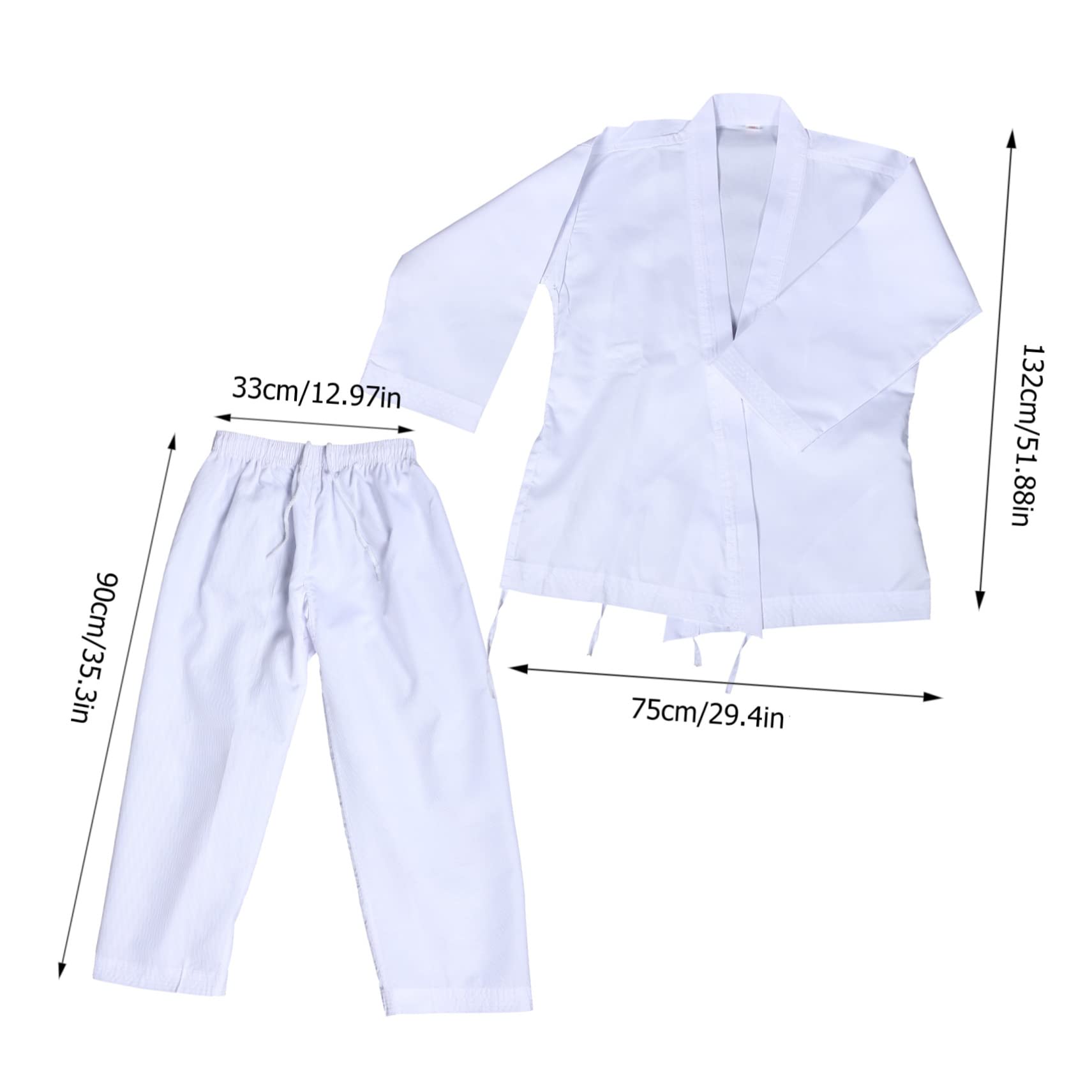 Uniforme da Karate per Adulti, Completo Sportivo Uomo per Taekwondo, in Poliestere Bianco Pantaloni Coulisse, per Allenamento e Competizione