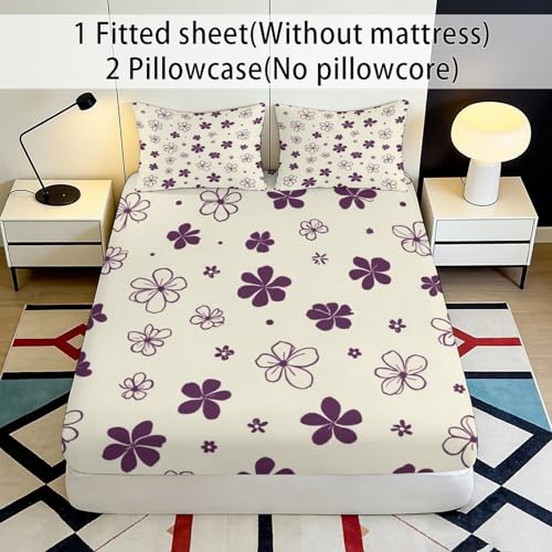 Drap housse fleurs violettes antidérapant fini le drap qui glisse du matelas