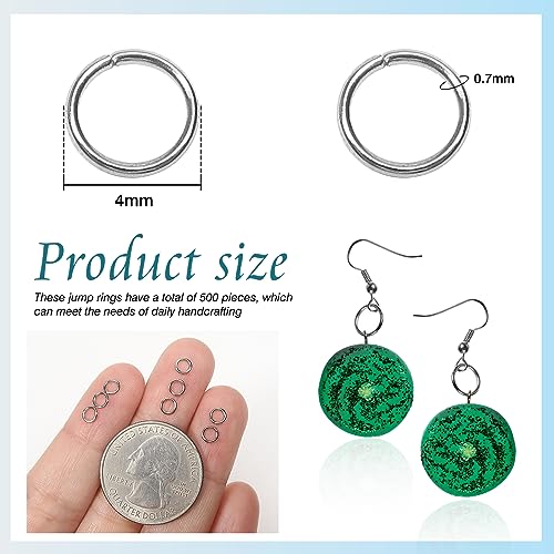 TOAOB 500pcs Open Jump Jump Rings Stainless Steel Silver 4 mm Link Chain Link for Bracelet Necklace Making Craft - Image 2