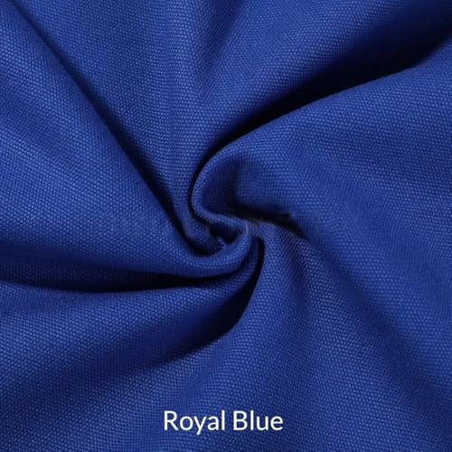 Image of 100% Cotton Duck Fabric by The Yard - Heavy Duty Canvas Cloth for Upholstery, Curtains, Bags, Crafts & Home Decor Size 62 inch- Available in Yellow, White, Natural & Blue (Blue, 1 Metre)