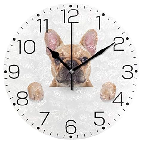 Moyyo Cute French Bulldog Silent Wall Clock Cover