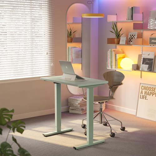 HUANUO 80 x 48cm Escritorio Eléctrico Regulable en Altura, 4 Configuraciones de Altura Memorizables, Escritorio para Trabajo en Casa y Computadora, Verde