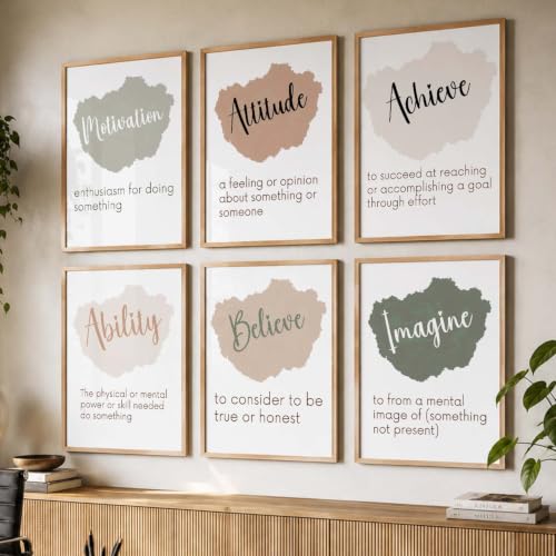 Image of kotart Quote wall Paintings with Frame for Home Decoration - Painting Living Room Bedroom Office hanging frames Set of 6 Multicolo (14X20 Inch, A)
