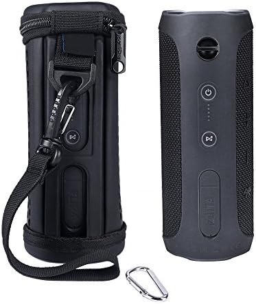 Zaracle JBL Flip 4 Case, PU Carrying Sleeve Case Travel Pouch Bag Protective Cover for JBL Flip4 Waterproof Portable Bluetooth Speaker (Black)