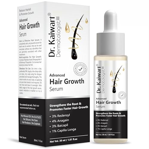 Image of Advanced Hair Growth Serum for Men & Women - Redensyl, Anagain, Baicapil, Capilia Longa | Reduces Hair Fall | Stimulates Hair Growth | 30ml | Dermatologist Recommended