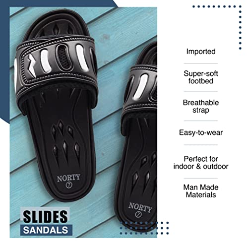 NORTY Slides for Men - Quick Drying Men's Slides Beach and Pool Sandals Men - Casual Shower Shoes Men4