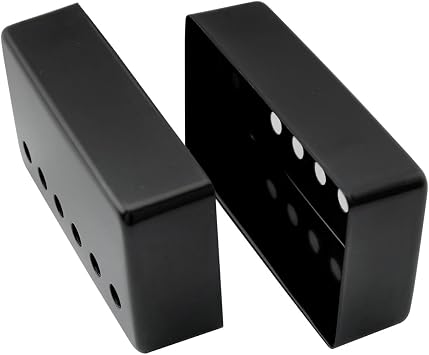 2PCS Black 50mm/52mm Pole Spacing Metal Humbucker Guitar Pickup Neck Bridge Pickup Covers for Epi Les Paul