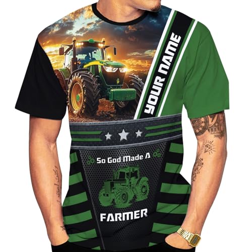 Personalzed Tractor Shirt, Farmer Tractor 3D Shirt, Agricultural Tractor 3D All Over Printed Shirt for Farmer, Men and Women2