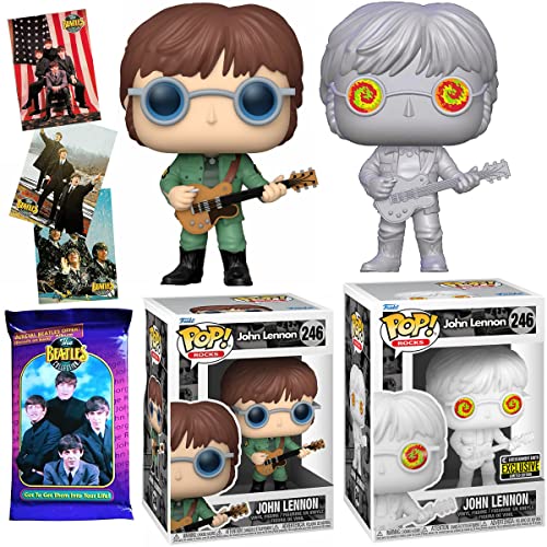 Psychédélique Shades John Lennon Exclusive Rocks Figurine Pop! Ensemble de 3 pièces avec veste militaire et cartes à… - Les Beatles, Paul McCartney, John Lennon, RIngo Starr, George Harrison Psychédélique Shades John Lennon Exclusive Rocks Figurine Pop! Ensemble de 3 pièces avec veste militaire et cartes à…