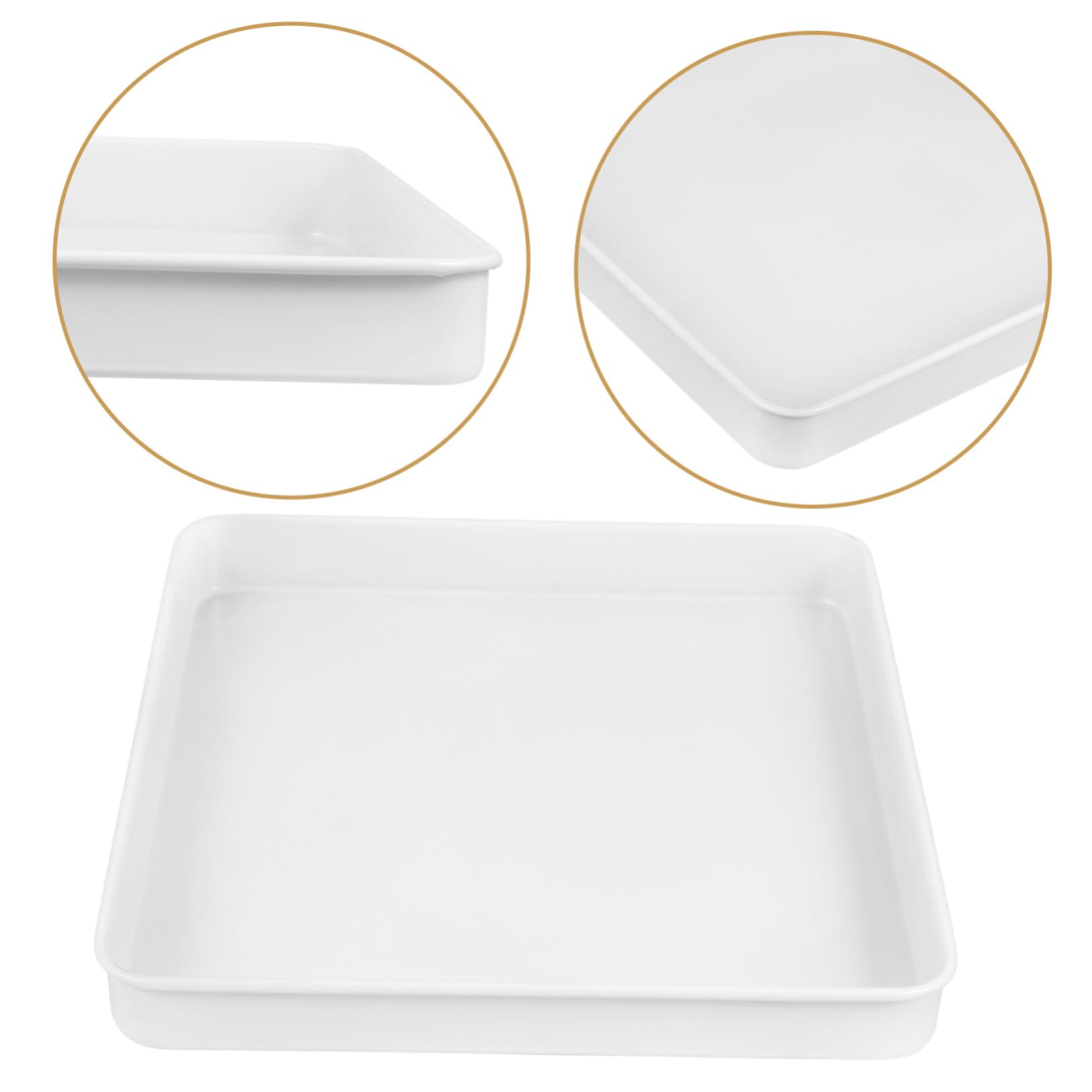 Moule à Gâteau Carré en Acier au Carbone, 1 Pc, Blanc