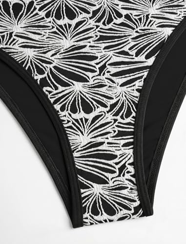 Image of ZAFUL Women Strapless Textured Bandeau Bikini 2 Piece Swimwear Cheeky Solid Lace up Bathing Suits