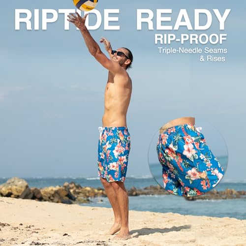 Image of Kanu Surf Men's Big Viper Extended Size Stripe Swim Trunk