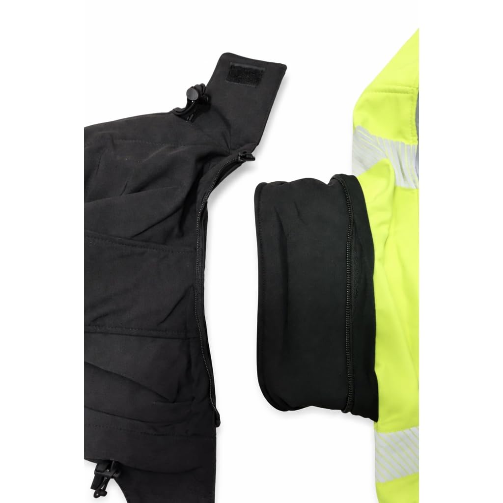 Arbeitsjacke mit Kapuze Softshell GL-8364, mit Fleece gefüttert, atmungsaktiv, wasserdicht.