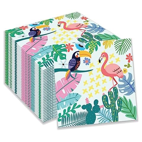 OXYLIPO Hawaiian Flamingo Party Napkins Set Cover