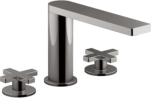 KOHLER K-73081-3-TT, grifo de baño compuesto de titanio con asas cruzadas
