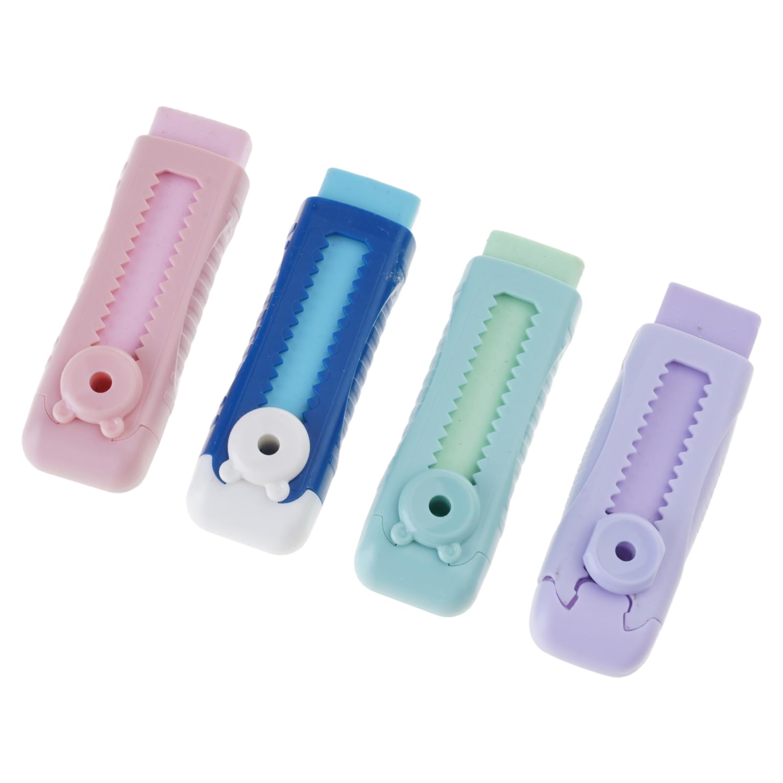 Tsophreniq 4Pcs Retractable Eraser Sliding Retractable Pencil Erasers Easy Erasing Refillable Eraser for Student Kid Adult Writing Colorful Erasers for Drawing