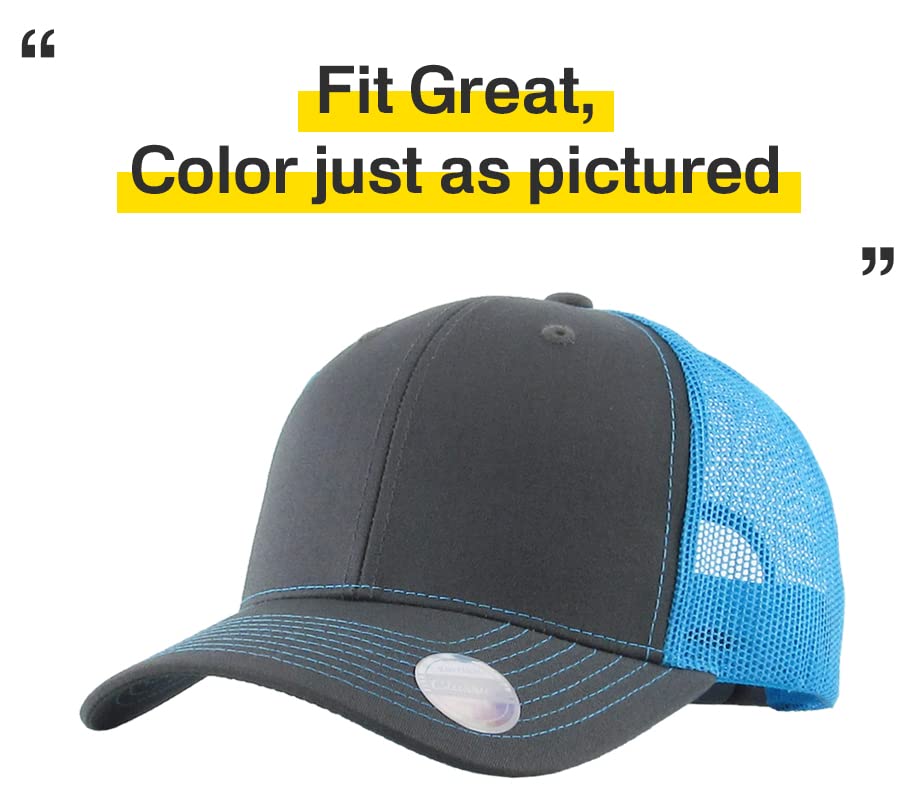 Image of Classic 6 Panel Cotton Twill Mesh Trucker Cap Hat Adjustable Snapback Hat