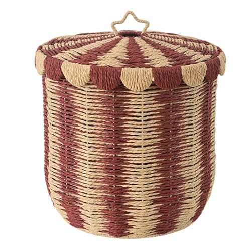 Cesto para la ropa sucia tejido de ratán natural con y asas Contenedor para ropa sucia ventilada para almacenamiento en dormitorio y baño Organizadores de lavandería fáciles de usar