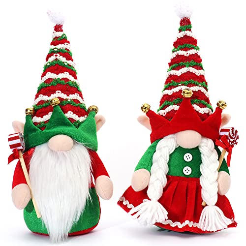 Xiuyer Gnomo De Navidad Gnomos Navideños Papá Noel, 2 Pcs Gnomos Navideños Gnomo Navideño Hecho a Mano Muñeco De Elfo De Papá Noel Decoración del Árbol De Navidad Chimenea Decoración del Hogar