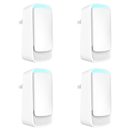 Plug-In Air Ionizer Air Purifier (4 Pack), Negative Ion Odor Neutralizer, Filterless & Portable Wall Outlet Air Freshener, Ultra Quiet 24/7 Operation for Home Bedroom Office Bathroom