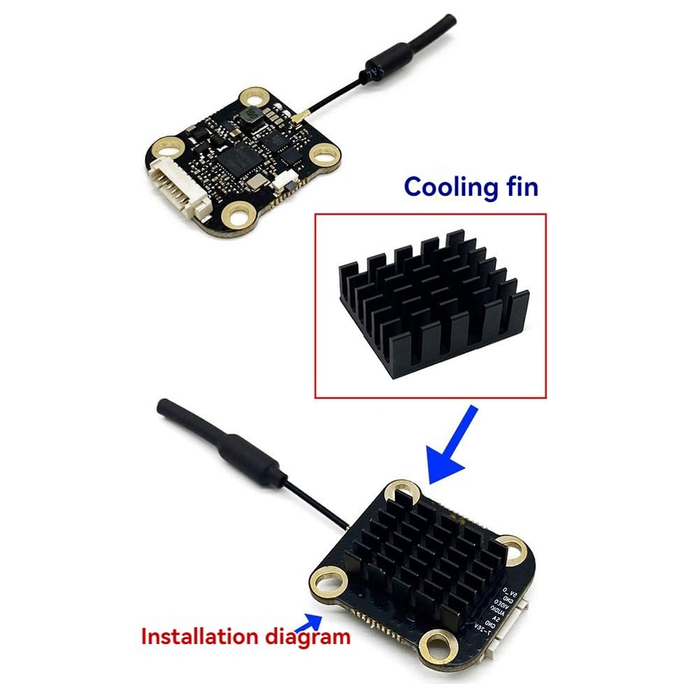 FPV 5.8G 1W VTX 48CH 1000mW Compatible con OSD 2-4S FPV Transmisor de Audio y Video para DIY RC FPV Drone