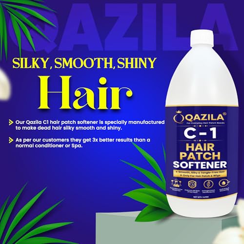 Image of Qazila C-1 Hair Patch Softener| Hair Patch Conditioner| Hair Patch Wash Chemical| Soft, Silky and Tangle-Free Hair| 1 Litre