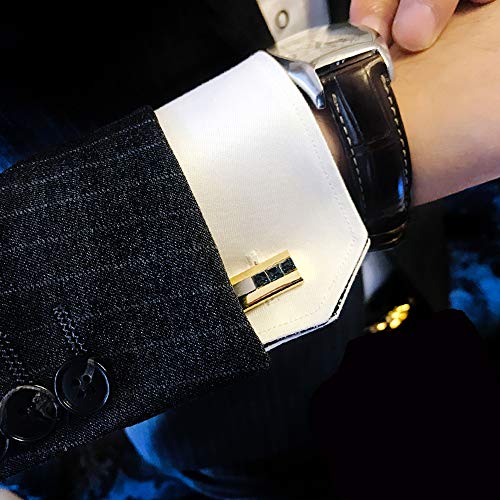 Set romántico de mancornas y pinza para corbata para hombre miniatura 4